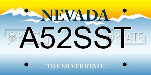 A52SST Nevada License Plate