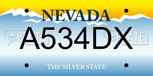 A534DX Nevada License Plate