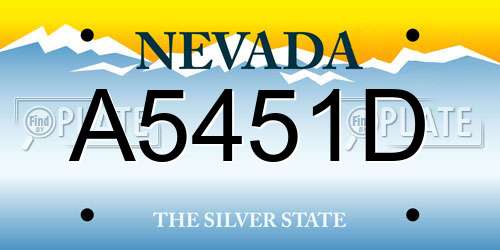A5451D Nevada License Plate