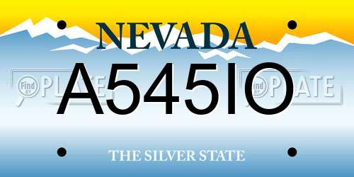 A545IO Nevada License Plate