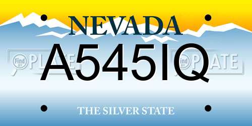 A545IQ Nevada License Plate