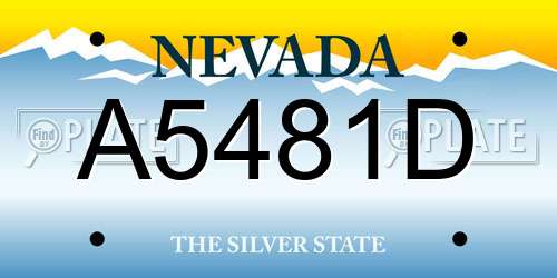 A5481D Nevada License Plate