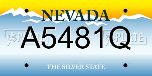 A5481Q Nevada License Plate