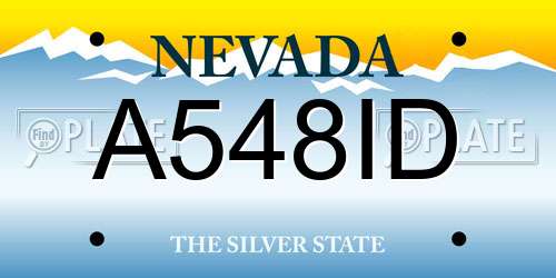 A548ID Nevada License Plate