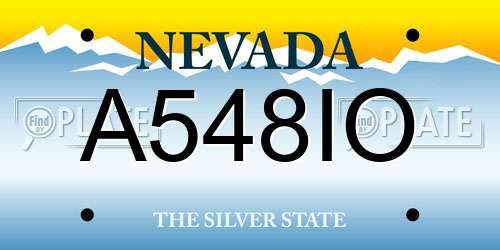 A548IO Nevada License Plate