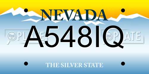 A548IQ Nevada License Plate
