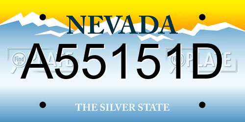 A55151D Nevada License Plate