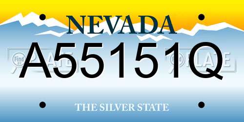 A55151Q Nevada License Plate