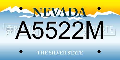 A5522M Nevada License Plate