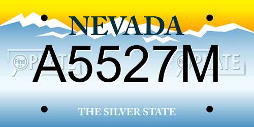 A5527M Nevada License Plate