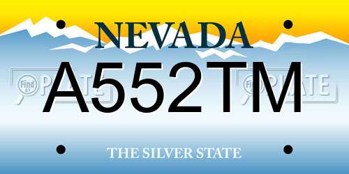 A552TM Nevada License Plate