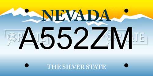 A552ZM Nevada License Plate