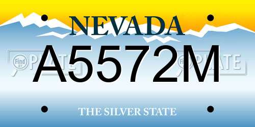 A5572M Nevada License Plate
