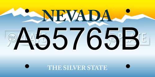 A55765B Nevada License Plate