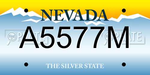 A5577M Nevada License Plate