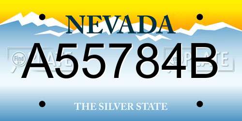 A55784B Nevada License Plate