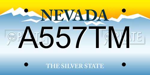 A557TM Nevada License Plate