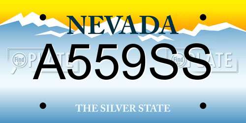 A559SS Nevada License Plate