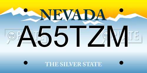 A55TZM Nevada License Plate
