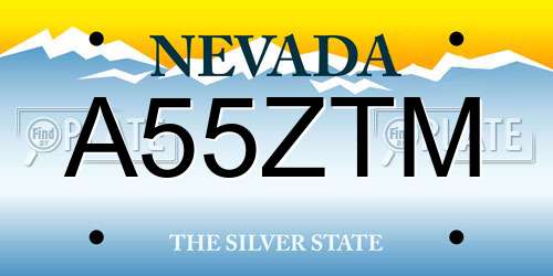 A55ZTM Nevada License Plate