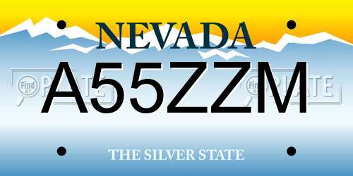 A55ZZM Nevada License Plate