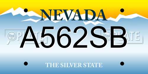 A562SB Nevada License Plate