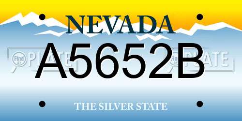 A5652B Nevada License Plate