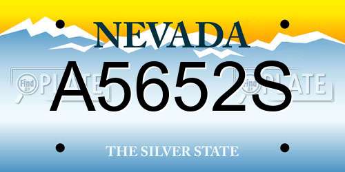 A5652S Nevada License Plate