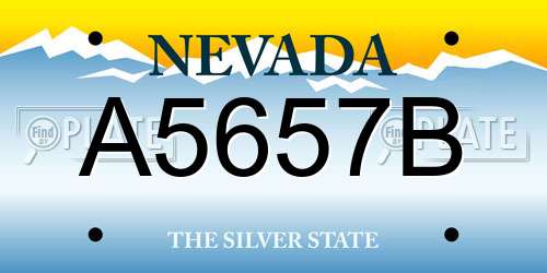 A5657B Nevada License Plate