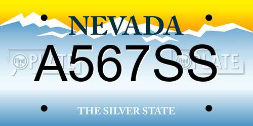 A567SS Nevada License Plate