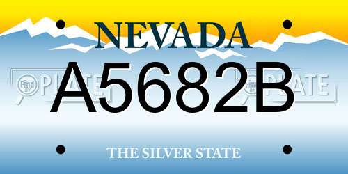 A5682B Nevada License Plate