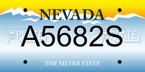 A5682S Nevada License Plate