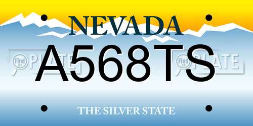 A568TS Nevada License Plate