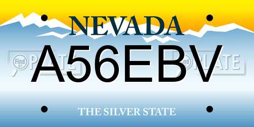 A56EBV Nevada License Plate
