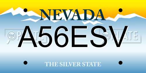 A56ESV Nevada License Plate