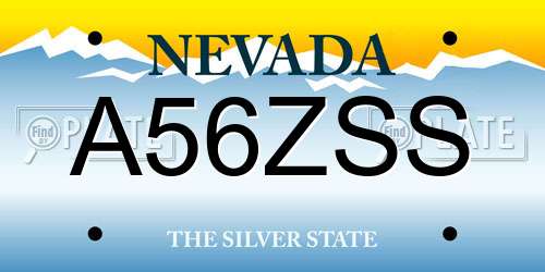 A56ZSS Nevada License Plate