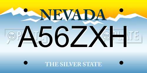 A56ZXH Nevada License Plate