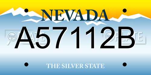 A57112B Nevada License Plate