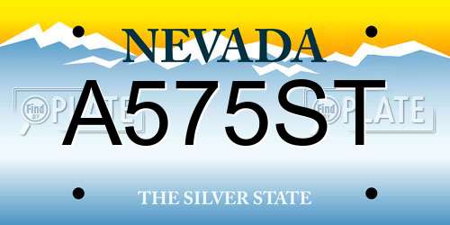 A575ST Nevada License Plate