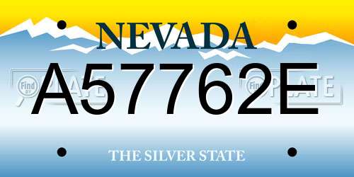 A57762E Nevada License Plate