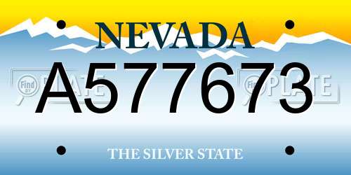 A577673 Nevada License Plate