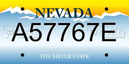 A57767E Nevada License Plate