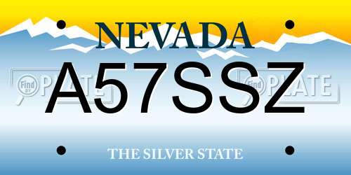 A57SSZ Nevada License Plate