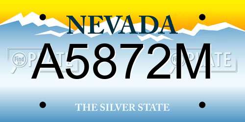 A5872M Nevada License Plate