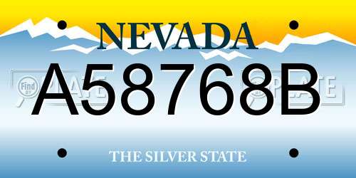 A58768B Nevada License Plate