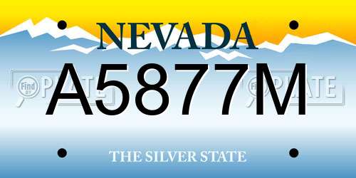 A5877M Nevada License Plate