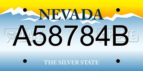A58784B Nevada License Plate