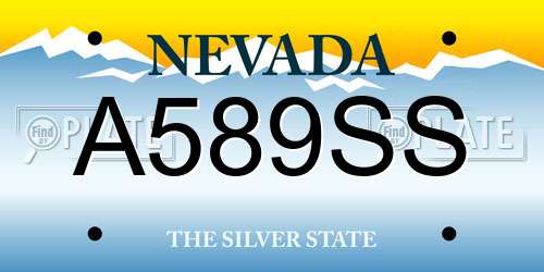 A589SS Nevada License Plate