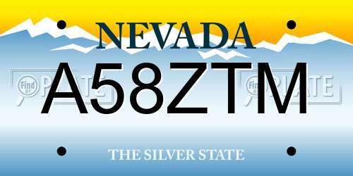 A58ZTM Nevada License Plate