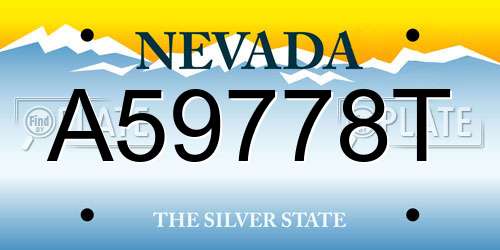 A59778T Nevada License Plate